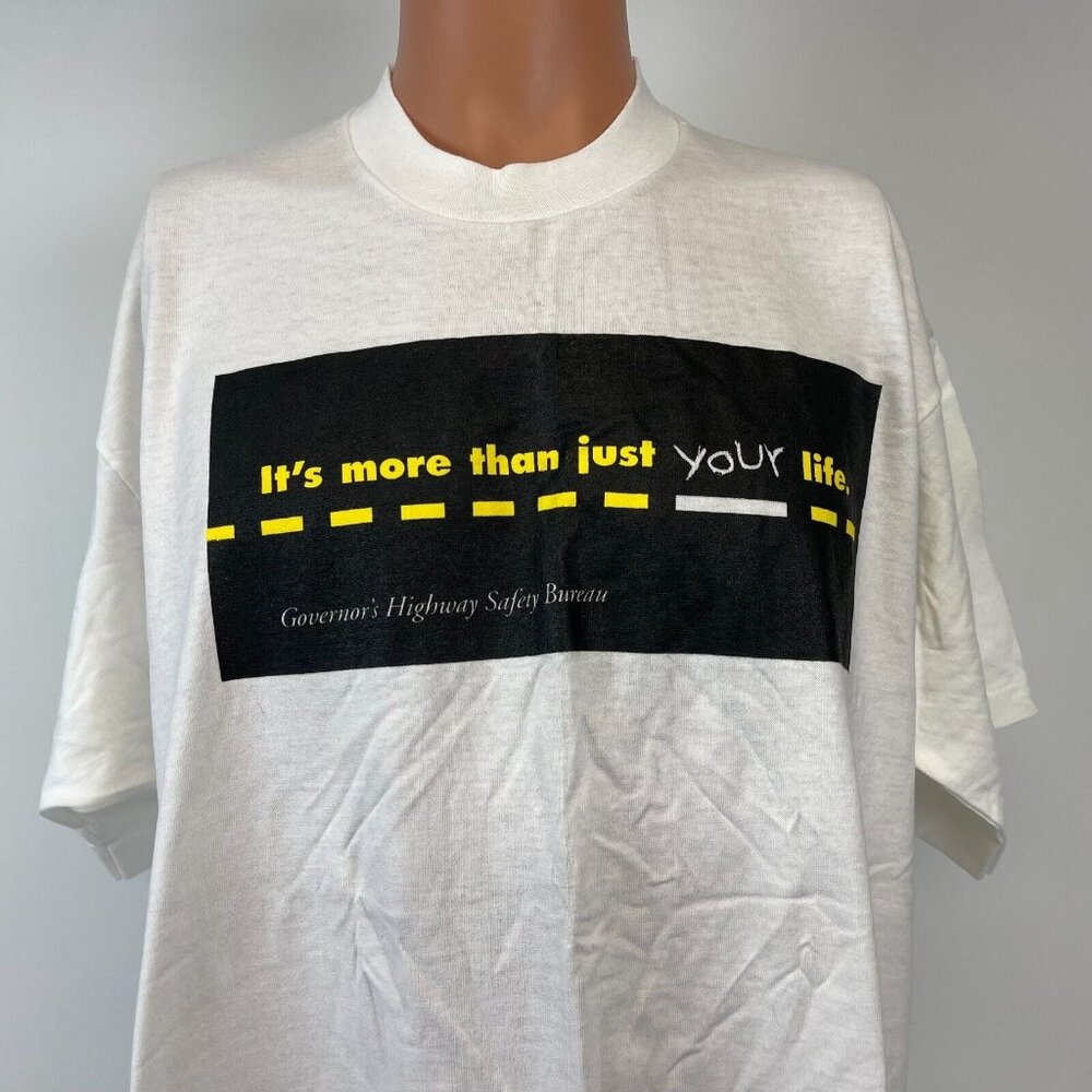Vintage 90s Governors Highway Safety Bureau T Shirt Mens Size XL Buckle Up USA